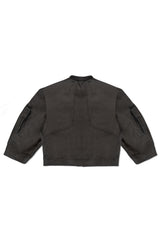 CROPPED BOMBER JACKET IN BLACK