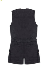 SHORT CARGO JUMPSUIT IN BLACK