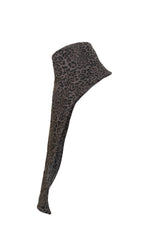 VEILED BUCKET HAT IN GREY LEOPARD