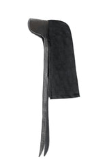 LEATHER TIE CAP IN BLACK