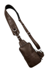 LEATHER RACER BAG IN BROWN