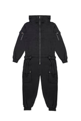 FLEECE JUMPSUIT IN BLACK