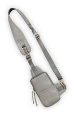 LEATHER RACER BAG IN SILVER