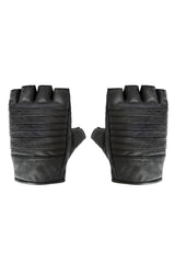 PLEATED GLOVES IN BLACK