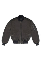 AVIATOR BOMBER JACKET IN BLACK LEATHER