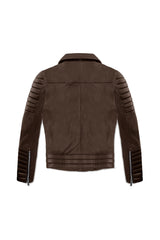 RACING JACKET IN BROWN LEATHER