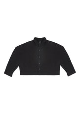 CROPPED COLLAR SHIRT IN BLACK