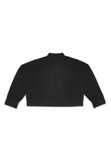 CROPPED COLLAR SHIRT IN BLACK