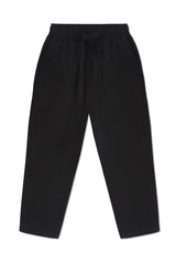 LINEN BOXER PANTS IN BLACK