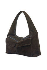 JONNY COTA accessories BROWN SUEDE / OS ARC BAG IN BROWN SUEDE