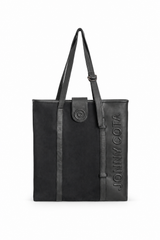 JONNY COTA accessories OS LEATHER LOGO TOTE BAG IN BLACK