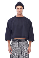 JONNY COTA aw23 BOXER FLEECE SWEATSHIRT IN BLACK