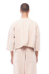 JONNY COTA aw23 BOXER FLEECE SWEATSHIRT IN TAN