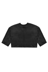 JONNY COTA aw23 BOXER SWEATSHIRT IN BLACK LEATHER
