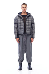 JONNY COTA aw23 PUFFER JACKET WITH LACING IN GREY