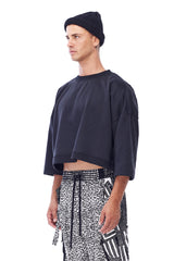 JONNY COTA aw23 XS BOXER FLEECE SWEATSHIRT IN BLACK