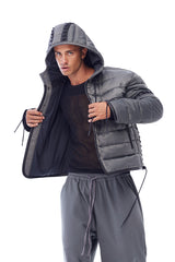 JONNY COTA aw23 XS PUFFER JACKET WITH LACING IN GREY