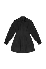 JONNY COTA AW25 COLLAR SHIRT DRESS IN BLACK