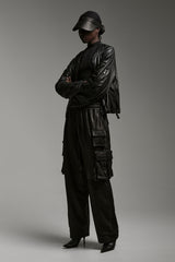 JONNY COTA CARGO BOXER PANTS IN LEATHER