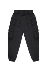 JONNY COTA FLEECE CARGO PANTS IN BLACK