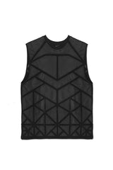 JONNY COTA LEATHER MOSAIC TUNIC IN BLACK