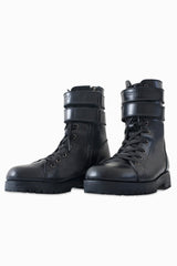 JONNY COTA mens-accessories COMBAT BOOTS IN SHINY LEATHER