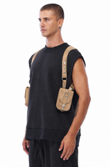 JONNY COTA mens-accessories ONE SIZE / TAN HOLSTER BAG IN TAN SUEDE