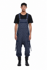 JONNY COTA mens-bottoms CARGO OVERALLS IN INDIGO TOKYO PRINT