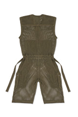 JONNY COTA mens-jumpsuit SLEEVELESS MESH JUMPSUIT IN ARMY GREEN