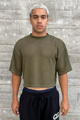JONNY COTA mens-tops BOXER MESH SHIRT IN ARMY GREEN