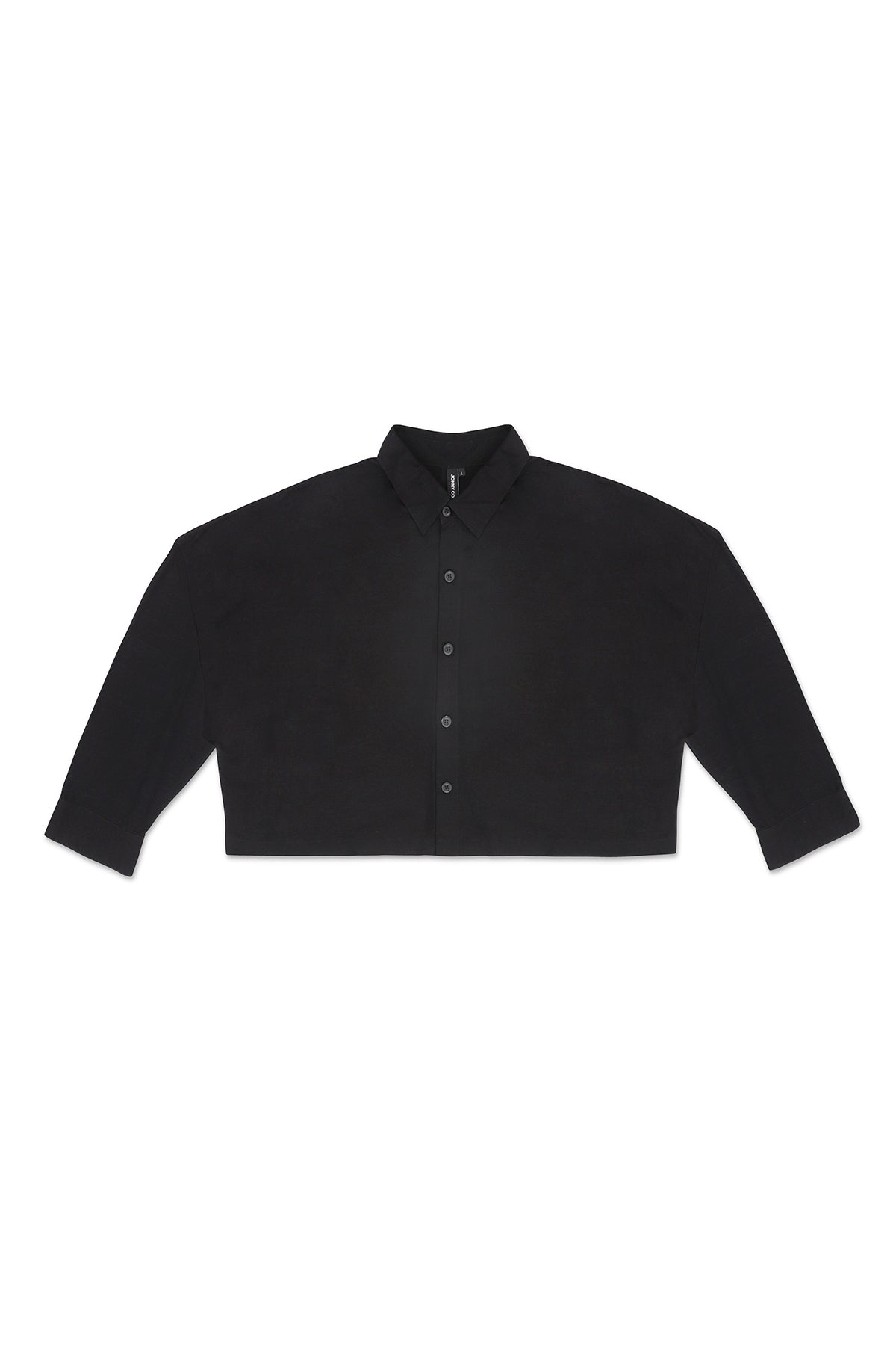 CROPPED COLLAR SHIRT IN BLACK – JONNY COTA
