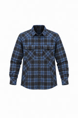 JONNY COTA mens-tops ORIGAMI FLANNEL SHIRT IN BLUE