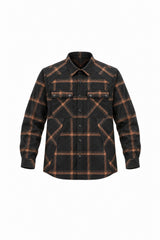 JONNY COTA mens-tops ORIGAMI FLANNEL SHIRT IN BROWN