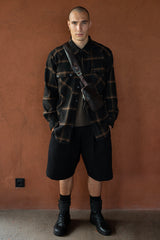 JONNY COTA mens-tops ORIGAMI FLANNEL SHIRT IN BROWN