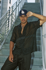 JONNY COTA mens-tops SHEER SAHARA SHIRT IN BLACK