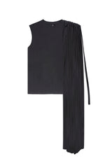JONNY COTA mens-tops T-SHIRT WITH SCARF IN BLACK