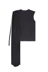 JONNY COTA mens-tops T-SHIRT WITH SCARF IN BLACK