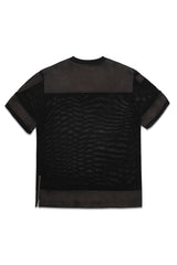JONNY COTA MESH LEATHER JERSEY IN BLACK