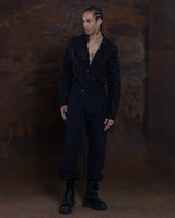 JONNY COTA PLEATED TROUSER IN BLACK