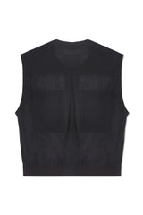 JONNY COTA SLEEVELESS SHEER JACKET IN BLACK