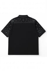 JONNY COTA SS26 BANDANA PARTY SHIRT IN BLACK ON BLACK