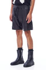Jonny Cota Studio mens-bottoms DROP CROTCH LEATHER SHORTS