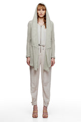 JONNY COTA womens-outerwear MESH DRAPED HOODIE IN BONE