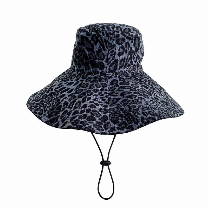 JONNY COTA accessories L (7.5") / GREY LEOPARD FISHERMAN HAT IN GREY LEOPARD DENIM
