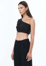 JONNY COTA Clothing ASYM AALIYAH TOP IN BLACK