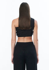 JONNY COTA Clothing ASYM AALIYAH TOP IN BLACK