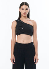 JONNY COTA Clothing BLACK / XS ASYM AALIYAH TOP IN BLACK