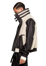 JONNY COTA Coats & Jackets SHEARLING BOMBER JACKET IN BONE