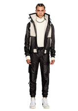 JONNY COTA Coats & Jackets SHEARLING BOMBER JACKET IN BONE