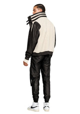 JONNY COTA Coats & Jackets SHEARLING BOMBER JACKET IN BONE